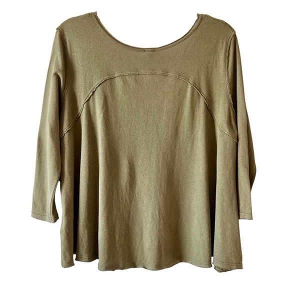Free People, We The Free, Olive Green Asymmetrical Knit Top - Picture 3 of 7